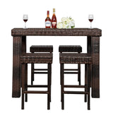 Bar Stool-Table and Chair Set of 4 Brown Gradient 99689671