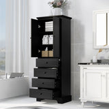 ZNTS Storage Cabinet with 2 Doors and 4 Drawers for Bathroom, Office, Adjustable Shelf, MDF Board with WF302825AAB