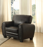 Modern Living Room Furniture 1pc Chair Black Faux Leather Covering Retro Styling Furniture B01159023