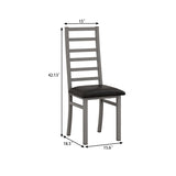 Metal Dining Chairs Set of 4, Steel Legs and PU Leather Seats, High Back Armless Dining Chairs, for W757P232719