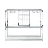 ZNTS Bar Cart Kitchen Bar&Serving Cart for Home Glass Holder and Wine Rack, 3-Tier Kitchen Trolley GHNDT-WRK1004A