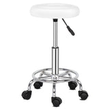 ZNTS Round Stool with Lines Rotation Bar Stool White 44812868