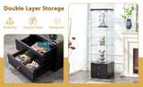 American-Style Non-Lit Glass Display Cabinet Soft-Close Drawer Slides 3 W2920P303684