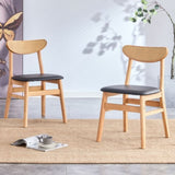 The stylish and durable solid wood dining chair, small curved back, PU cushion, and beautiful shape W1151P154587