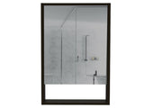 Medicine Single Door Cabinet 35" H, Two Interior Shelves, One External Shelf, Black B097133126