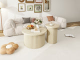 Coffee Table Set of 2 ,Round Coffee Table,Modern Side Tables Accent End Table for Living Room W688P248113