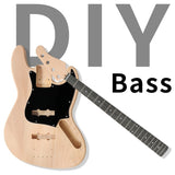 ZNTS DIY 4 String Jazz Style Electric Bass Guitar Kits with Mahogany Body, Maple Neck and Accessories 06041043