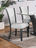 2pc Contemporary Glam Upholstered Dining Side Chair Padded Dove Gray Fabric Upholstery Seat Back B011P151401