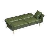 ZNTS 67.71 Inch Faux leather sofa bed with adjustment armres W2290P152928