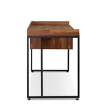 Walnut and Sandy Black 1-Drawer Writing Desk B062P215486