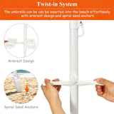 7.2 Feet Outdoor Beach Umbrella with Tilt Mechanism 49206287