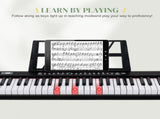 GEP-109 61 Key Lighting Keyboard with Piano Stand, Piano Bench, Built In 10694817
