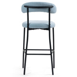 26'' Counter height bar stools Teddy fabric cover kitchen island counter bar stool with black powder W2215P292148