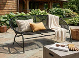 CONDESSA OUTDOOR PATIO WICKER LOVE SEAT, BLACK PE RATTAN & IRON FRAME, SET OF 1 N775P423051B