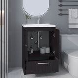 Bathroom Vanity, 2 Doors, 1 Drawer, Black Wengue B097P350324