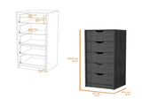 Smokey Oak 5 Narrow Drawer Dresser B062P175164