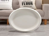 Round Fluted Mushroom Side, MgO Matte White Accent End, Indoor & Outdoor Decorative Side W5351P486732