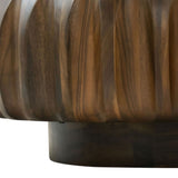 Round Solid Wood Carved Coffee Table with Elegant Sculptural Design W3137P270434