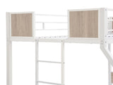 Twin Over FULL Metal Bunk Bed with Trundle 2 - Side Ladder and Full-Length Guardrail, No Box Spring W311133416