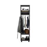 Cluster 63" Tall Wardrove with Mirror, Three Shelves, Casters and Hanging Rod, Armoire, Bedroom B200P240235