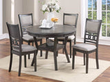 Dining Room Furniture Gray Oak Rubber wood MDF Round Table 1pc Table w Shelve B01156000