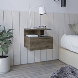 Adele Floating Nightstand with Drawer and Open Storage Shelves B070P188830