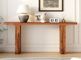 U_STYLE 60''Farmhouse Entryway Table with Large countertop, Minimalism Sofa Table with Acacia Veneer N711P207657A