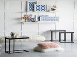 Set of 2 Blue and White Hanging Sculptures, Modern Wall Art Decor, 12.5" x 24.5" W2078130292