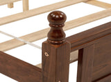 Queen Pine wooden Bed with Upholstered Headboard Panel Footboard, with Two Bed Rail Support Feet W504P268435