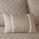 4 Piece Cotton Reversible Tailored Bedspread Set Khaki Queen B03597516