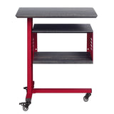 Red Accent Table and Wall Shelf Set B062P186442