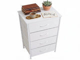 2/4-Drawer Dresser with Metal Frame & Wood Top, Fabric Storage Organizer, White 34636983
