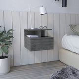 Adele Floating Nightstand with Drawer and Open Storage Shelves B070P173190