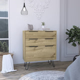 Augusta Dresser, Hairpin Legs, Three Drawers, Superior Top -Light Oak B07091823