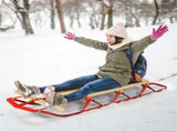Classic Winter Sled - Sit/Lie Dual-Use, Pre-Drilled Steering Bar, Outdoor Snow Fun 19800956