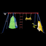 ZNTS XNS092 rinbow colour interesting four function swingset with net swing and face to face metal W1711P208397