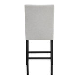 Transitional Fabric Upholstered Counter-Height Dining Chair 2pc Set Black Grey B011P287484