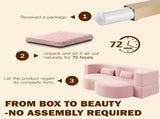 Modern Floor Sofa with 2 Pillows,Convertible Plush Corduroy Foam-Filled Sleeper Sofa Bed,15" Full 25383023