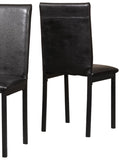 ZNTS Faux Leather Seat Metal Frame Dining Chairs, Set of 4, Black 23477404