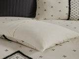 3 Piece Cotton and Flax Linen Blend Comforter Set Natural Full/Queen B03596414