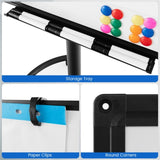 Magnetic Whiteboard,Height-Adjustable Mobile Whiteboard with Round Stand Paper Clips 84331171