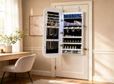 Full-Length Mirror Jewelry Cabinet, 3-in-1 Standing/Over-the-Door/Wall-Mounted Jewelry Armoire with 50046552