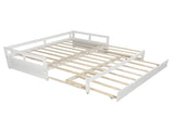Extending Daybed with Trundle, Wooden Daybed with Trundle, White WF194887AAK