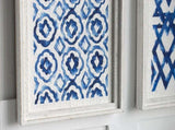 Set of 2 Blue and White Hanging Sculptures, Modern Wall Art Decor, 12.5" x 24.5" W2078130292