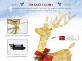 Lighted Christmas Reindeer Outdoor Decorations, Weather Proof 4ft Santa's Sleigh Reindeer Christmas 03912676