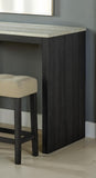 Two-Tone Design Transitional Black 3pc Dining Set Table 2x Stools Tufted Beige Seats Dining Room B2741P301915