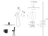 Dual Shower Head - 16 Inch Ceiling Mount Square Shower System with Rough-in Valve, Oil Rubber Bronze W124357674
