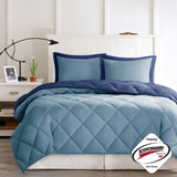 Full/Queen 3M Scotchgard Diamond Quilting Reversible Down Alternative Comforter Set B03595022
