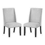 Hirima Modern Elegance Dining Chairs Set of 2 - Light Gray Upholstery with Matte Black Nailhead Trim T2574P248596