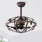 Best sells Modern Enclosed Fan Indoor with Remote Control and Bladeless Rust Red Industrial W159268333